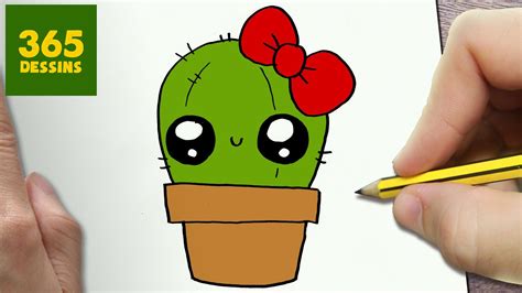 Comment Dessiner Cactus Kawaii Étape Par Étape – Dessins Kawaii 03B