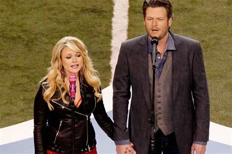 Miranda Lambert and Blake Shelton Sing ‘America the Beautiful’ at Super Bowl 2012