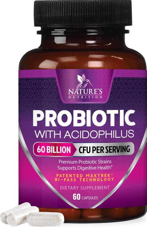 Probiotics 60 Billion CFU with Prebiotics - Supports Digestive Health ...