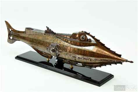 Nautilus Submarine Handcrafted Wooden/Copper Model Ship | SavyBoat