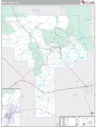 Grant County, NM Wall Map Premium Style by MarketMAPS