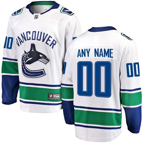 Fanatics Branded Vancouver Canucks White Away Breakaway Custom Jersey