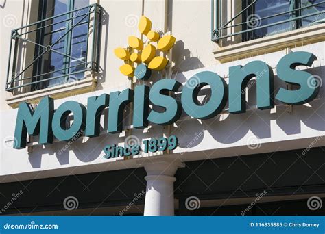 Morrisons Supermarket Sign editorial image. Image of exterior - 116835885