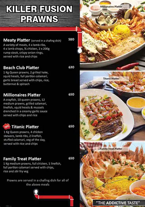 Menu at Jimmys Killer Prawns Norwood restaurant, Johannesburg, 107 William Rd