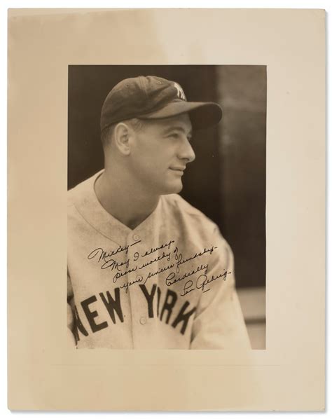 Outstanding Lou Gehrig Autographed Large Format Photograph by George Burke c.1930s (PSA/DNA 10 ...