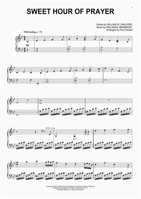 Sweet Hour Of Prayer Piano Sheet Music | OnlinePianist