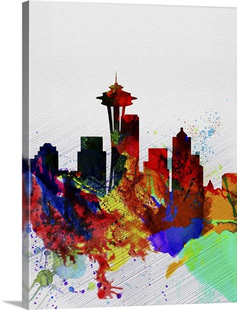 Seattle Watercolor Skyline II Wall Art, Canvas Prints, Framed Prints ...