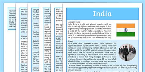 Facts about India for kids | Information Sheet | Geography