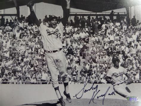 Coach's Corner - Sandy Koufax hand signed "Steiner" Dodgers photo.