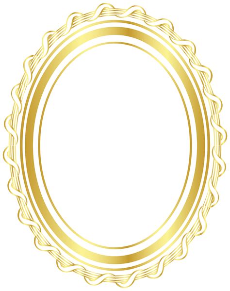 Gold oval frame 1194883 PNG