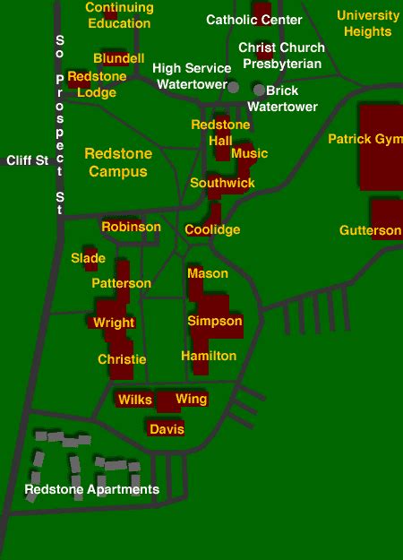 University of Vermont Redstone Campus Map