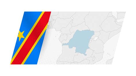 DR Congo map in modern style with flag of DR Congo on left side ...