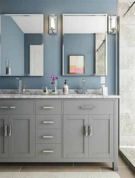 Muted Coastal Dual Sink Vanity | Blue bathrooms designs, Bathroom ...