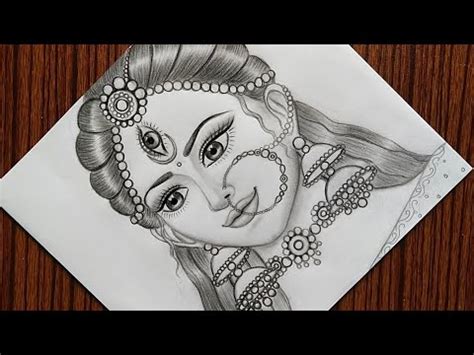 How to draw maa durga face pencil sketch for beginners | Navaratri ...