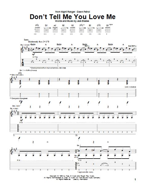 Don't Tell Me You Love Me by Night Ranger - Guitar Tab - Guitar Instructor