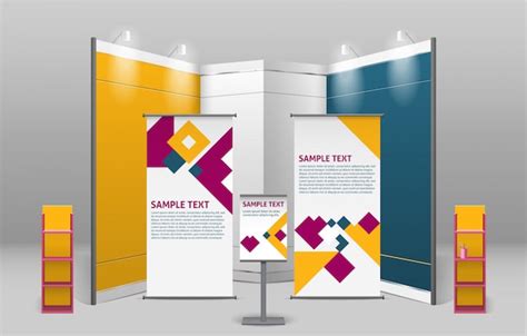 Free Vector | Advertising Exhibition Stand Design