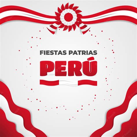 Premium Vector | Decorative Fiestas Patrias Peru Celebration Greeting