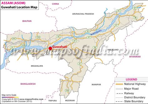 Where is Guwahati Located in India | Guwahati Location Map,Assam