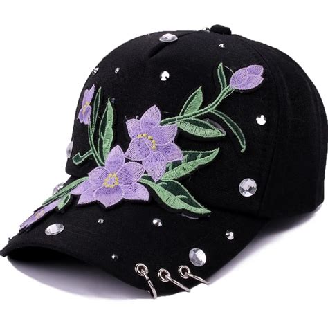 Aliexpress.com : Buy Women Rose Flower Embroidery Baseball Cap Hip hop ...