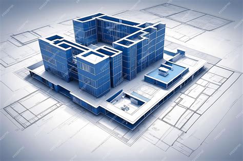 Premium Photo | Modern Residential Building Blueprint Architecture Design