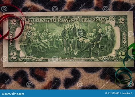 Historic Back Side Of A Two Dollar Bill Royalty-Free Stock Photography | CartoonDealer.com ...