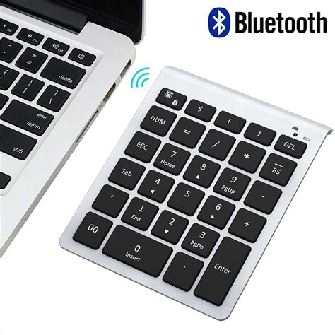 Bluetooth Number Pad, Wireless Numeric Keypad - Lekvey Rechargeable Slim 18-Key Number Keypad ...