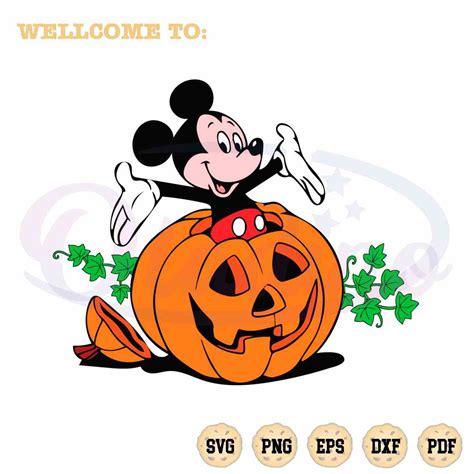 Pumpkin Funny Mickey Mouse Disney SVG Graphic Designs Files