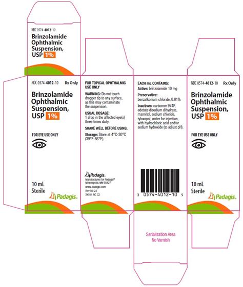 Brinzolamide Eye Drops: Package Insert - Drugs.com