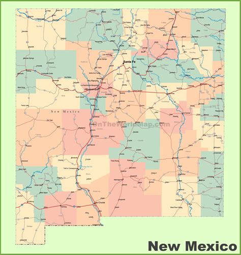 New Mexico Map Roads And Cities - Map Ireland Counties and Towns