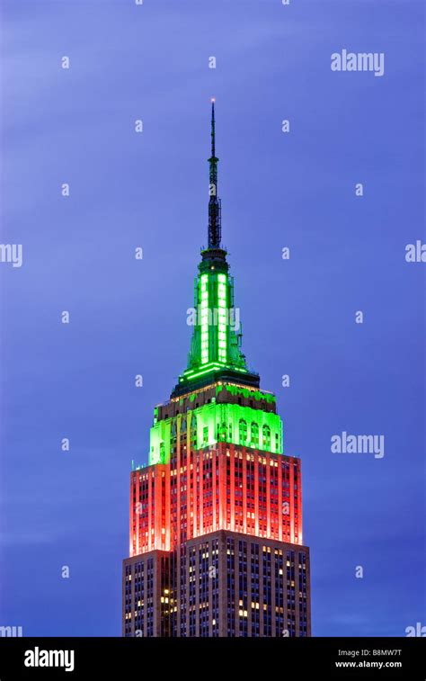 The Empire State Building illuminated for the Christmas Season Stock ...