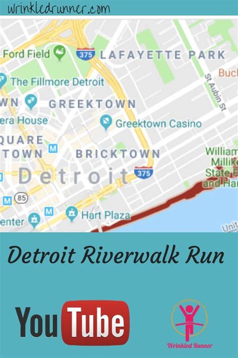 the detroit riverwalk run map is shown