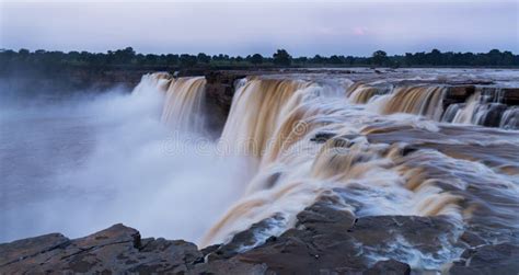 Chitrakote Waterfall, Chhattisgarh, India. Stock Image - Image of blue ...