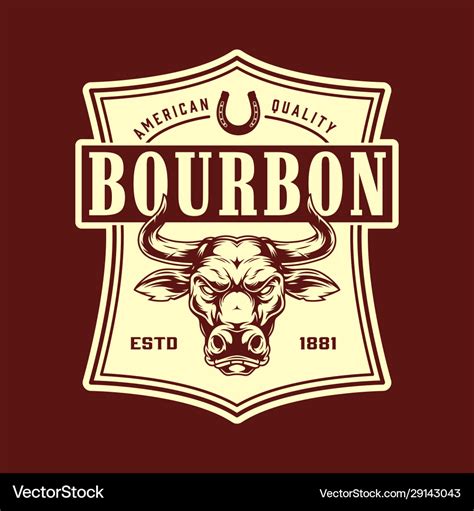 Vintage bourbon monochrome emblem Royalty Free Vector Image