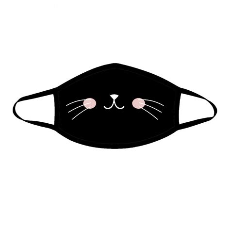 Kawaii Cat Mask Black Face Mask Adult Face Mask Unisex | Etsy