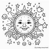 Hard Sun And Moon Coloring Pages sketch template