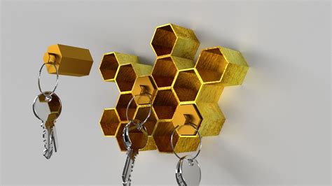 Bee-disigne key holder and chain for 3D printing | 3D Print Model | 3d printing art, Useful 3d ...