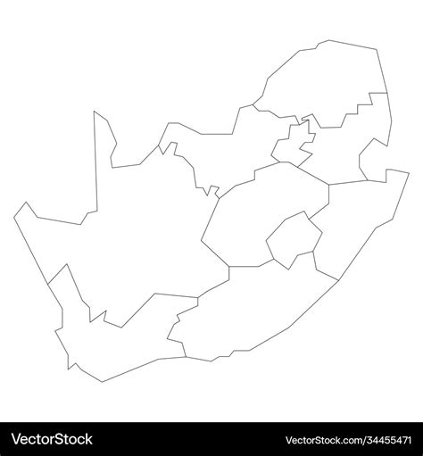 Blank Outline Map Of South Africa With Province Borders