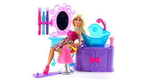 Barbie Toys | Hairtastic Color and Wash Salon Toy Review - YouTube