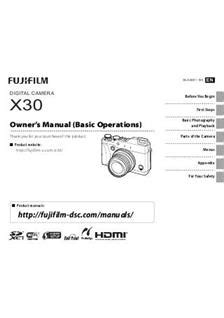 Fujifilm Finepix X30 Printed Manual