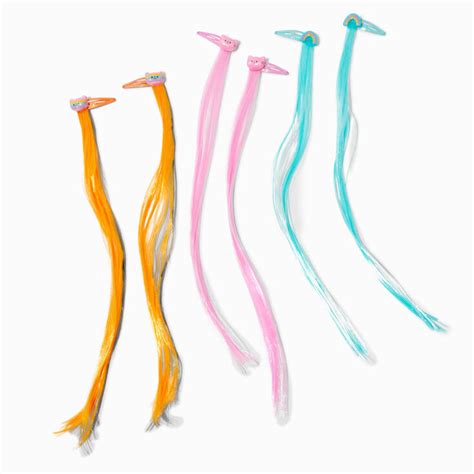 Claire's Club Faux Hair Shell Hair Clips - 6 Pack | Claire's