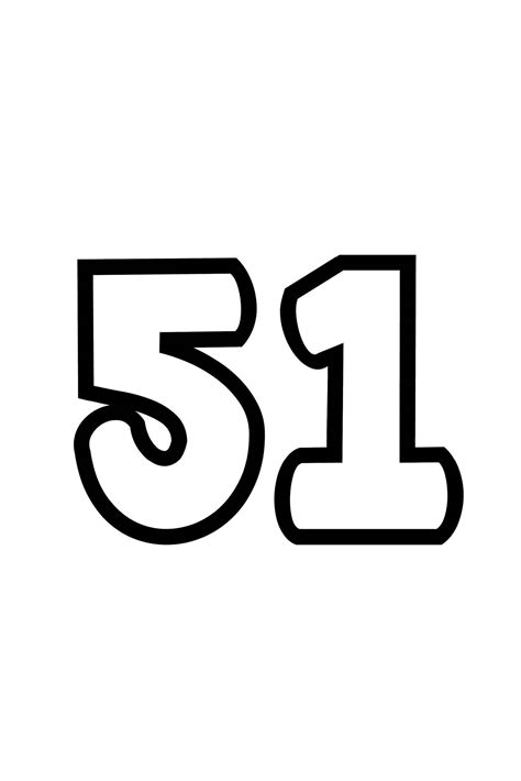 Free Printable Tracing Numbers: Bubble Number 51