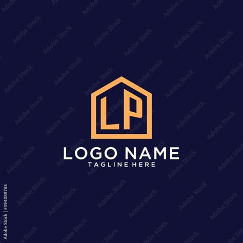 Initial LP logo with abstract home shape, modern minimalist realty logo ...