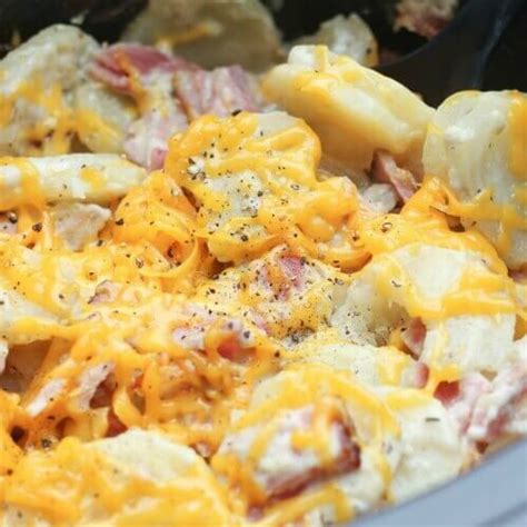 SLOW COOKER AU GRATIN POTATOES AND HAM – Recipes Feed