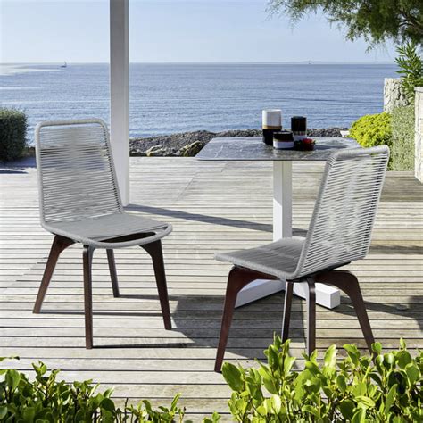 Island Outdoor Patio Silver Rope Dining Chair in Earth Finish - Set of 2 - Walmart.com - Walmart.com