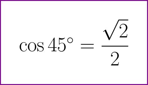 Exact value of cosine of 45 degrees – LUNLUN.COM