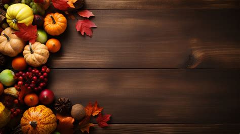 Harvest Border On Wooden Background Free Stock Photo - Public Domain Pictures