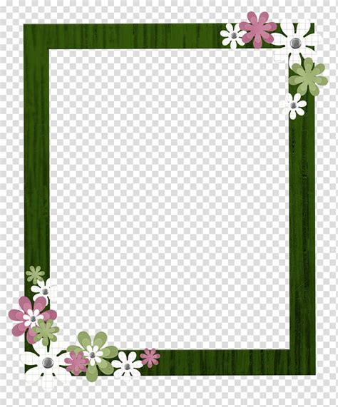 Free download | Green, white, and green floral template, Border Flowers Borders and Frames ...