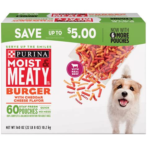 Purina Moist & Meaty Dog Food, Burger (6 Ounce, 60 Count) - Walmart.com