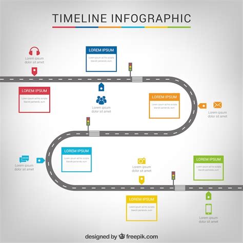 Free Vector | Timeline infographic with a road