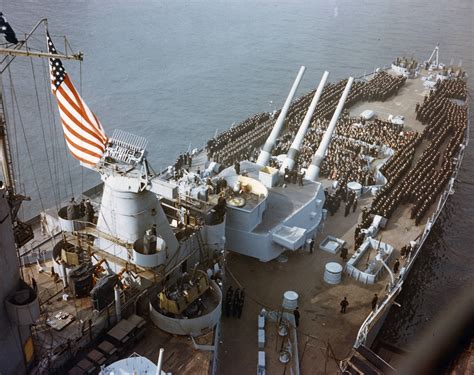 USS Iowa (BB-61) Commissioning ceremonies at the New York Navy Yard, 22 ...